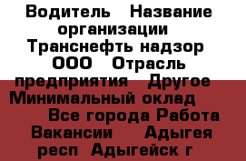 Водитель › Название организации ­ Транснефть надзор, ООО › Отрасль предприятия ­ Другое › Минимальный оклад ­ 25 000 - Все города Работа » Вакансии   . Адыгея респ.,Адыгейск г.